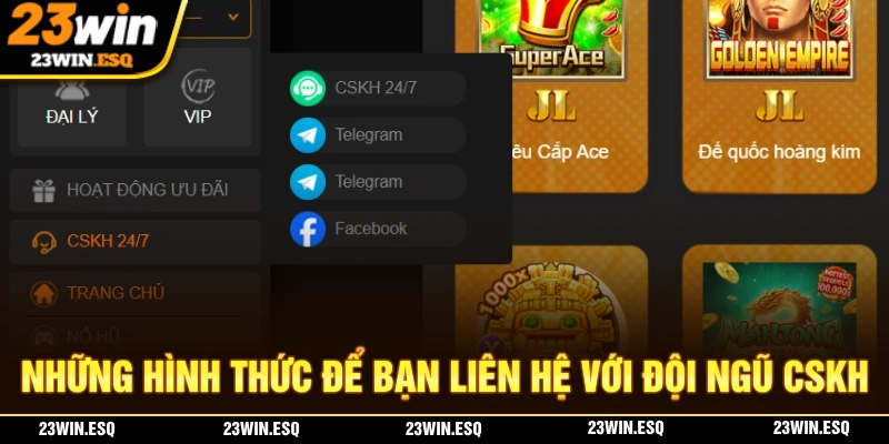 Hệ Thống Chăm Sóc Khách Hàng Chuyên Nghiệp Tại 23WIN 2 Những hình thức giúp bạn dễ dàng liên hệ với đội ngũ chăm sóc khách hàng 23WIN